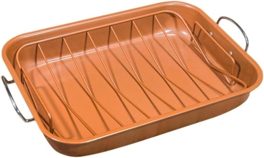 Bakplaat met Rooster Braadslede Bakplaat Brood en Kip Bakken Antiaanbaklaag 43 x 29.5 x 7.5 cm