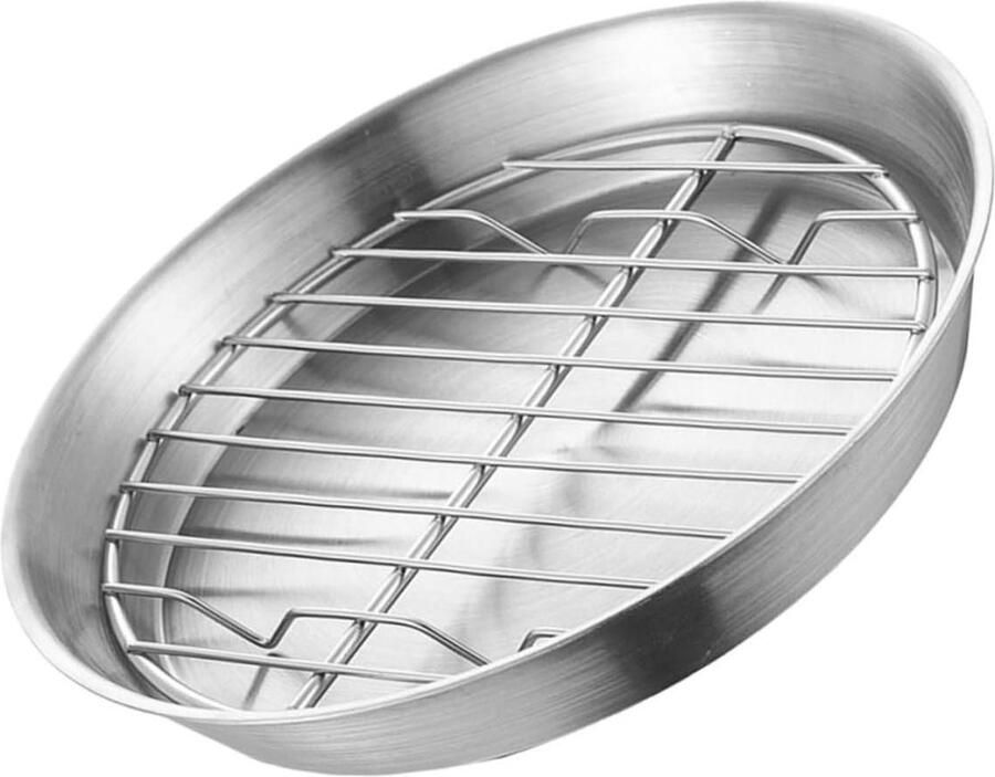 Bakplaat Met Rooster Grillplaat Koeler Koken Bakken Roestvrij Staal 16.7cm Zilver