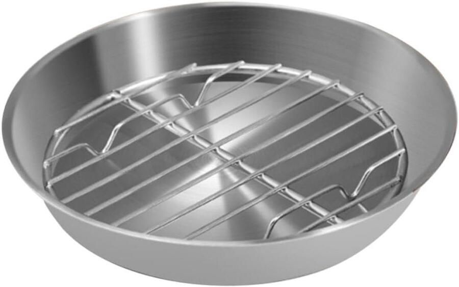 Bakplaat met rooster Grillplaat set Oven bereidingen Roestvrij staal 16.7x16.7x3cm Zilver