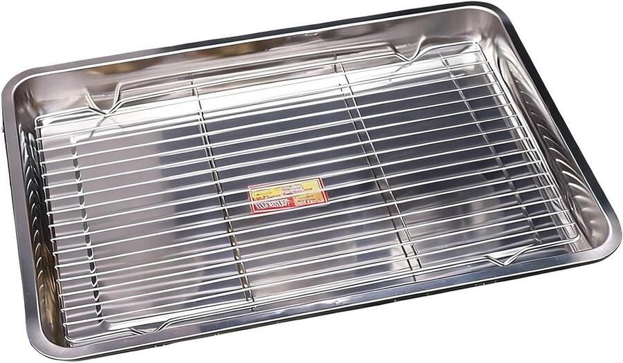 Bakplaat met rooster Koekjesplaat Bakken en grillen Roestvrij staal 40x30cm Zilver