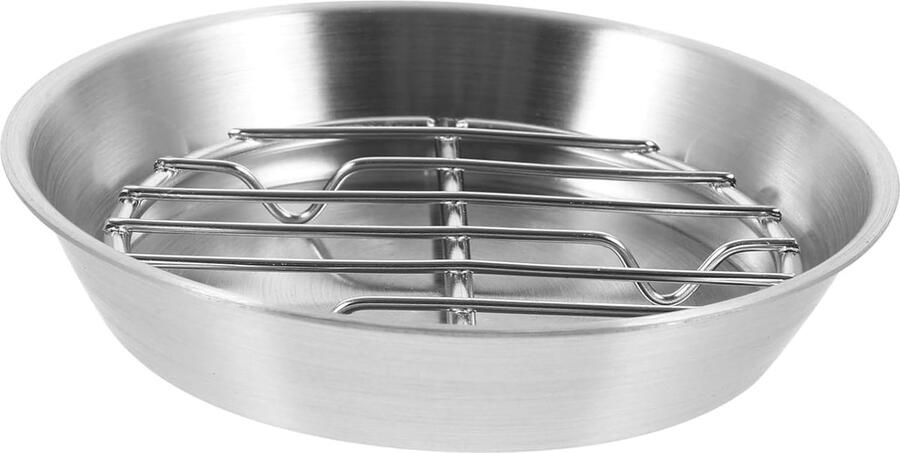 Bakplaat met Rooster Ovenplaat Grillrek Gezond Koken Verstelbare Olieafvoer 12.7 x 12.7 cm Zilver