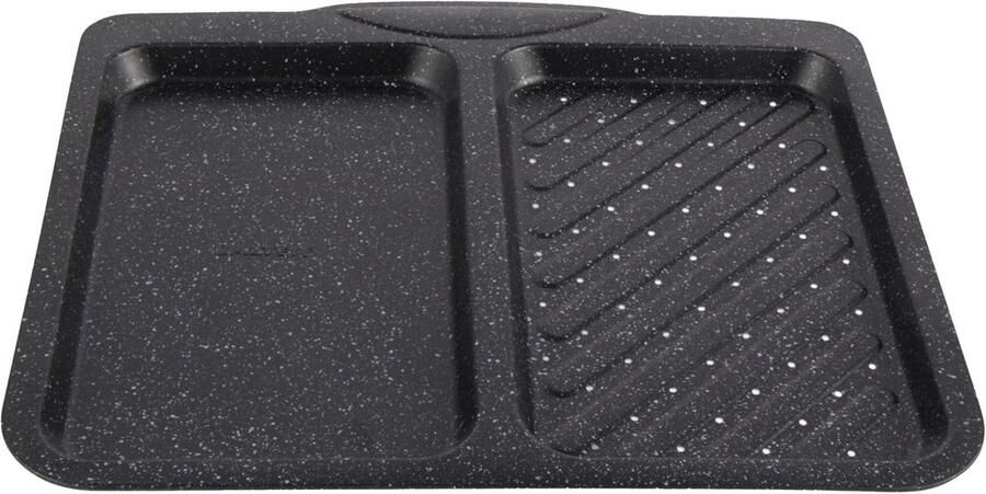 Bakplaat met Verdelers Ovenplaat Keuken Dubbel Koken Antiaanbaklaag 40 cm Zwart