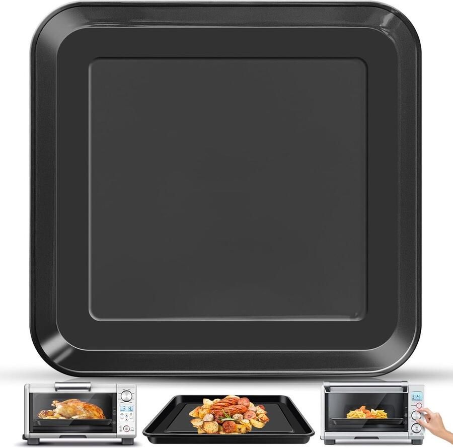 Bakplaat Oven Accessoire Oven Bakken en Grillen Voedselveilig Staal 27 x 26.5 cm Zwart