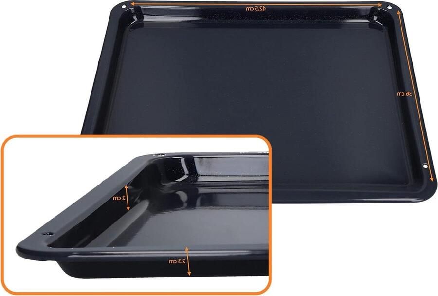 Bakplaat Oven Ovenschaal Bakblik Apparaat Onderhoud Originele Pasvorm 42.5x36x2.2cm Zwart