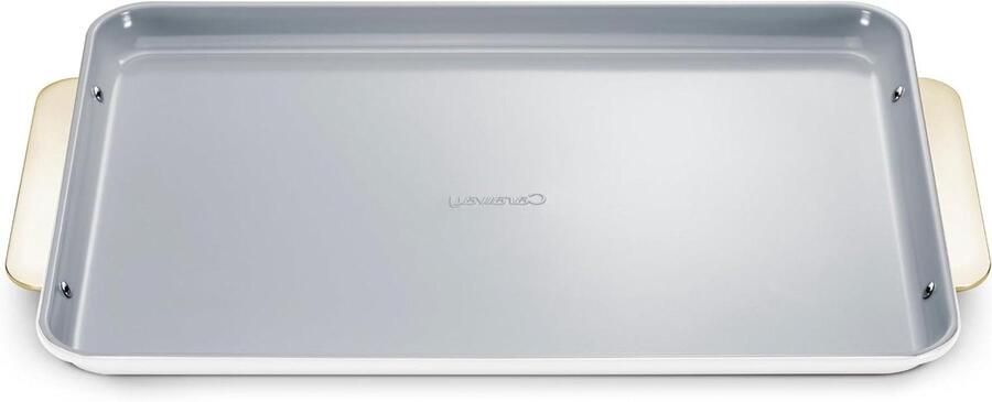 Keramische Bakplaat Antiaanbak Bakken en Braden Niet-toxische Coating 45x33 cm Wit