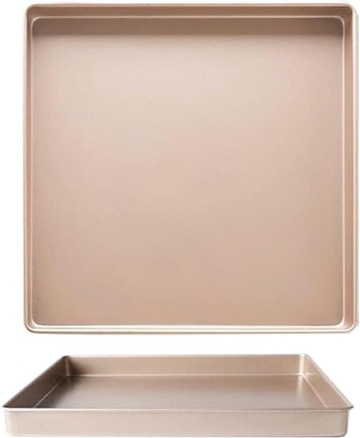 Bakplaat Ovenplaat Bakvorm Bakken en Braden Antiaanbaklaag 28 x 28 x 36 cm Goud