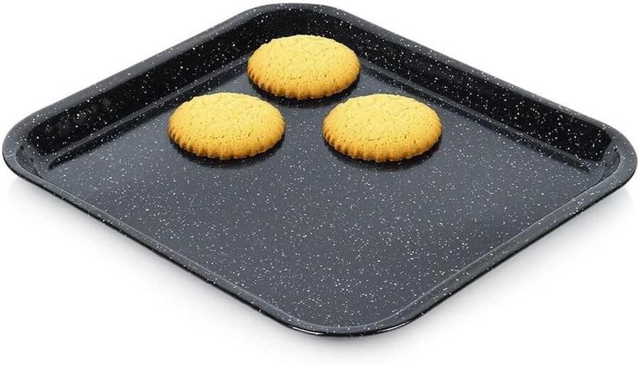 Bakplaat Ovenplaat Geëmailleerde Bakvorm Bakken Braden Veilig Geëmailleerd Staal 42x37x25 cm Zwart