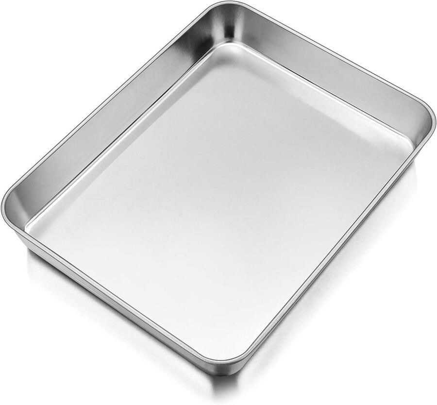 Bakplaat Ovenschaal Bakken en braden Roestvrij staal 26.5 x 20.5 cm Zilver
