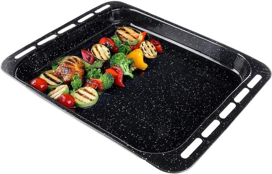 Bakplaat Ovenschaal Zoete en hartige gerechten Robuuste emaille coating 455x36x5 cm Zwart