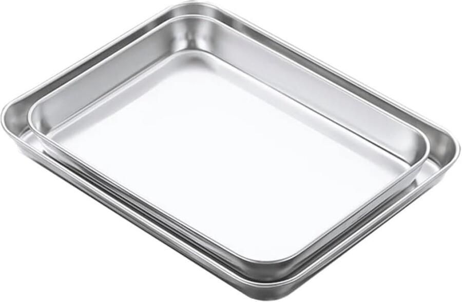 Bakplaat Pan Set Ovenbakplaten Bakken en Braden Roestvrij Staal 315 x 245 cm Zilver