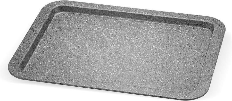 Bakplaat Rechthoekig Bakvorm Aluminium Koekjes Bakken Minerale Anti-aanbaklaag 38 x 27 x 2 cm Grijs
