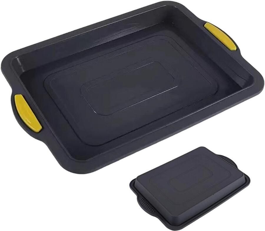 Bakplaat Rechthoekig Bakvorm Siliconen Bakken en Braden Antiaanbaklaag 36x26 cm Grijs