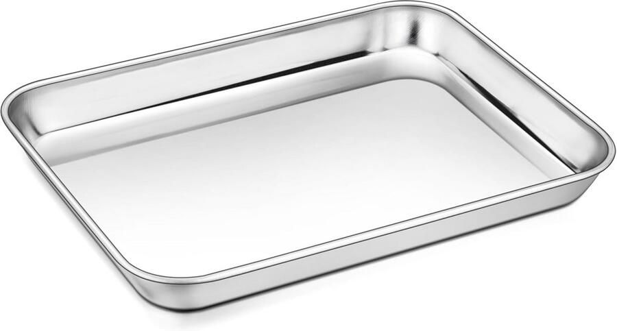 Bakplaat Rechthoekig Ovenplaat Bakken en braden Roestvrij staal 23 x 17 cm Zilverkleurig