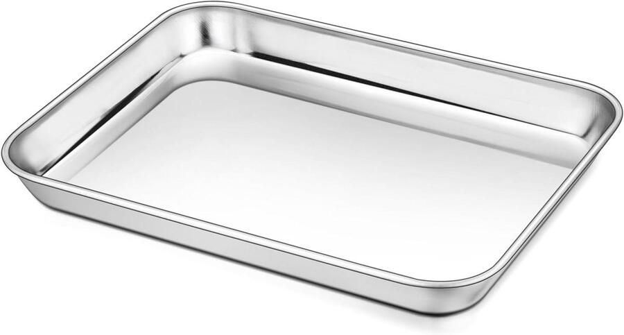 Bakplaat Rechthoekig Ovenplaat Bakvorm Cakes Koekjes Bakken Roestvrij Staal 23 x 17 cm Zilverkleurig