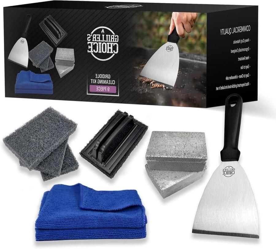 Bakplaat Reinigingsset Grill Schoonmaak Kit Platte Bakplaat Reinigen Alles-in-één Set 142 kg Grijs