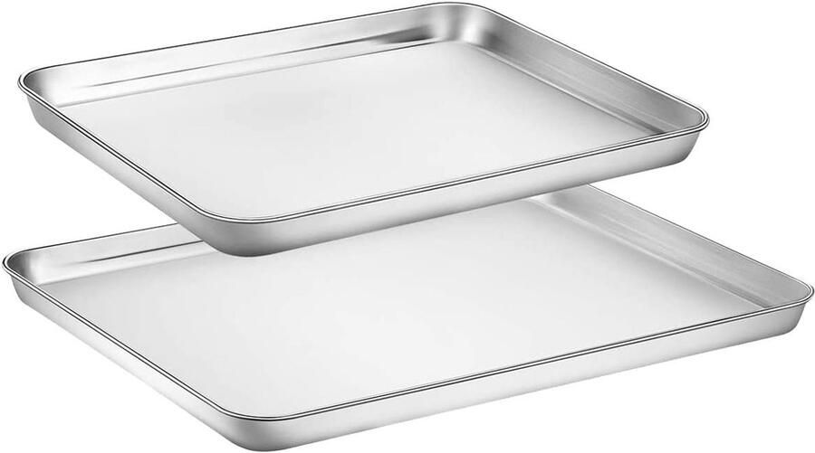 Bakplaat Roestvrij Staal Bakblik Oven Bakken Koekjes Vaatwasmachinebestendig 40x30cm Zilver