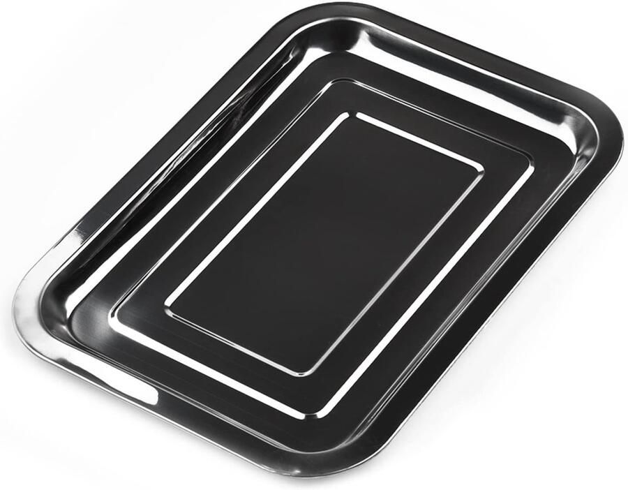 Bakplaat Roestvrij Staal Bakblik Rechthoek Koekjes Bakken Gezonde Materiaal 2 Stuks Zilver