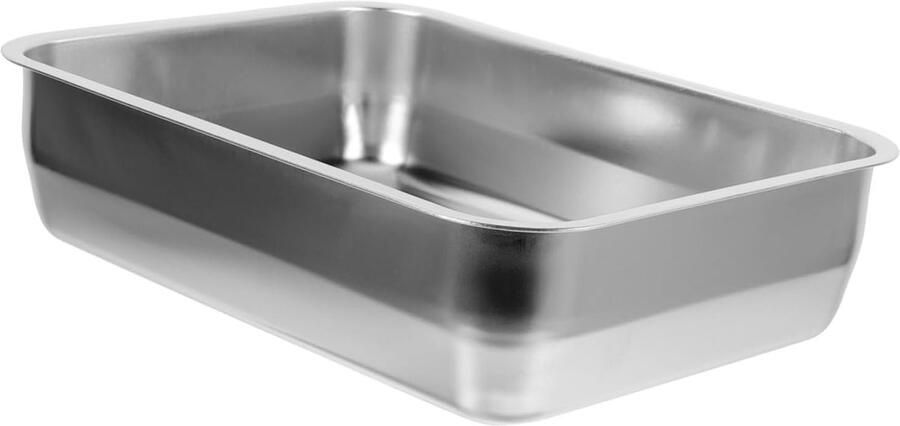 Bakplaat Roestvrij Staal Grillpan Zeevruchten Ovenschotels Bereiden Met Handvatten 21.7 cm Zilver