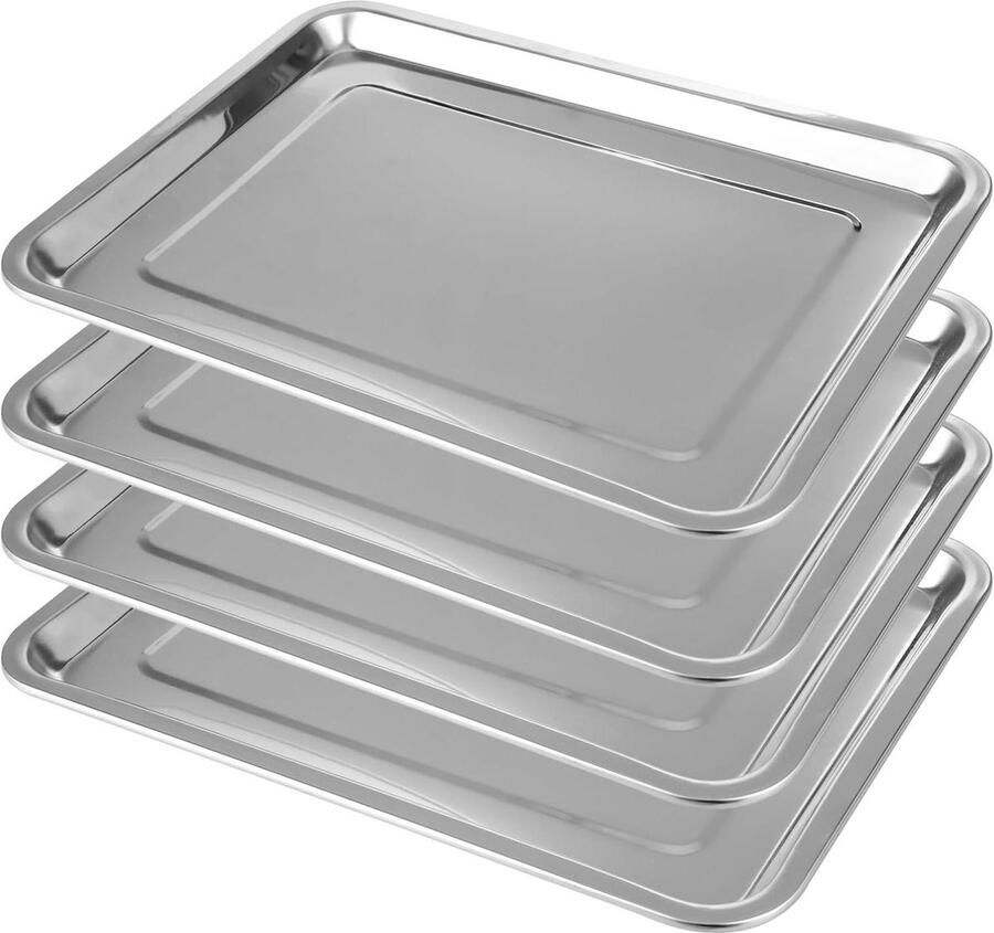 Bakplaat Roestvrij Staal Ovenplaat Bakblik Bakken en Braden Diepe Randen 40 x 30 x 2 cm