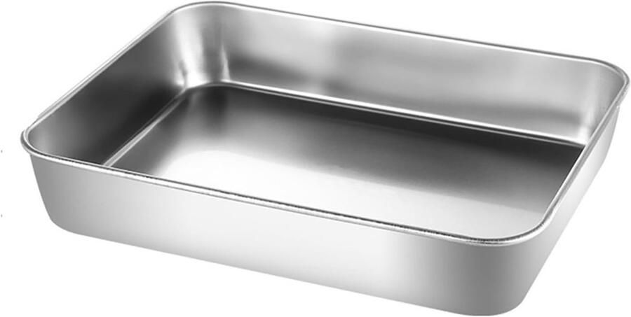 Bakplaat Roestvrij Staal Ovenplaat Bakvorm Bakken en Roosteren Antiaanbaklaag 36x28x6 cm Zilver