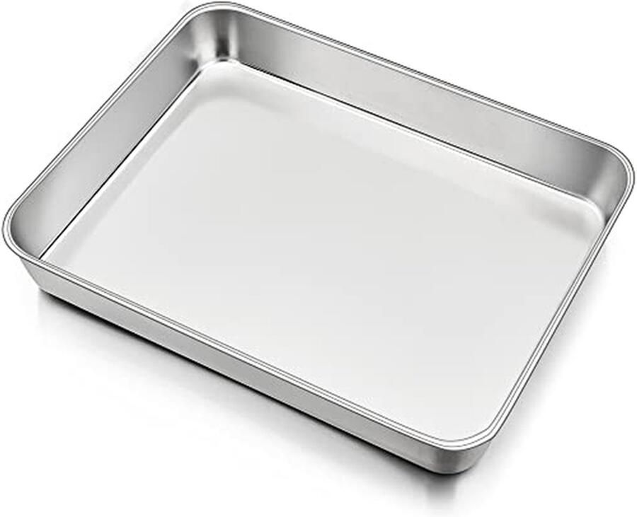 Bakplaat Roestvrij Staal Ovenschaal Diep Bakken en Braden Gezond Materiaal 31 x 24 x 5 cm