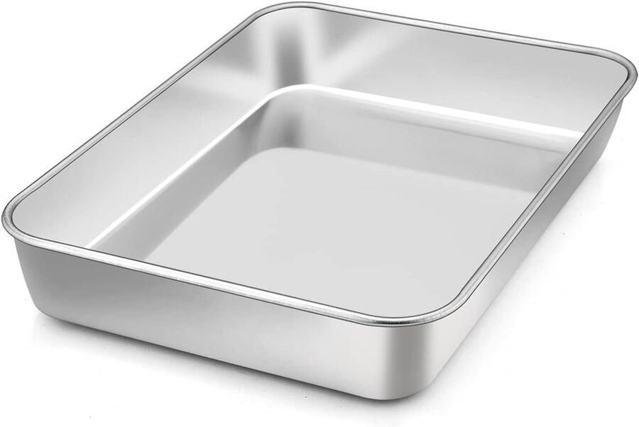 Bakplaat Roestvrij Staal Ovenschaal Rechthoekig Bakken en Braden Zonder Chemische Coating