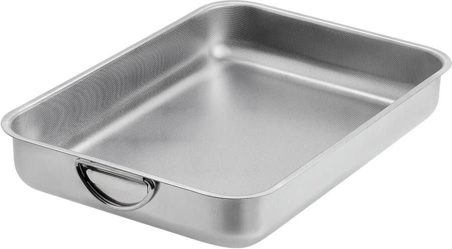 Ovenschaal Roestvrijstaal Bakplaat Rechthoekig Oven Gebruiken Honingraat Structuur 35 cm Zilver