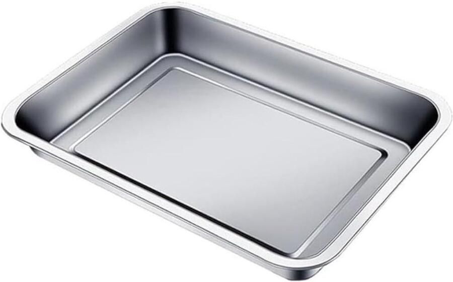 Bakplaat Roestvrij Staal Rechthoekige plaat Bakken en braden Antiaanbaklaag 395 x 295 cm Zilver