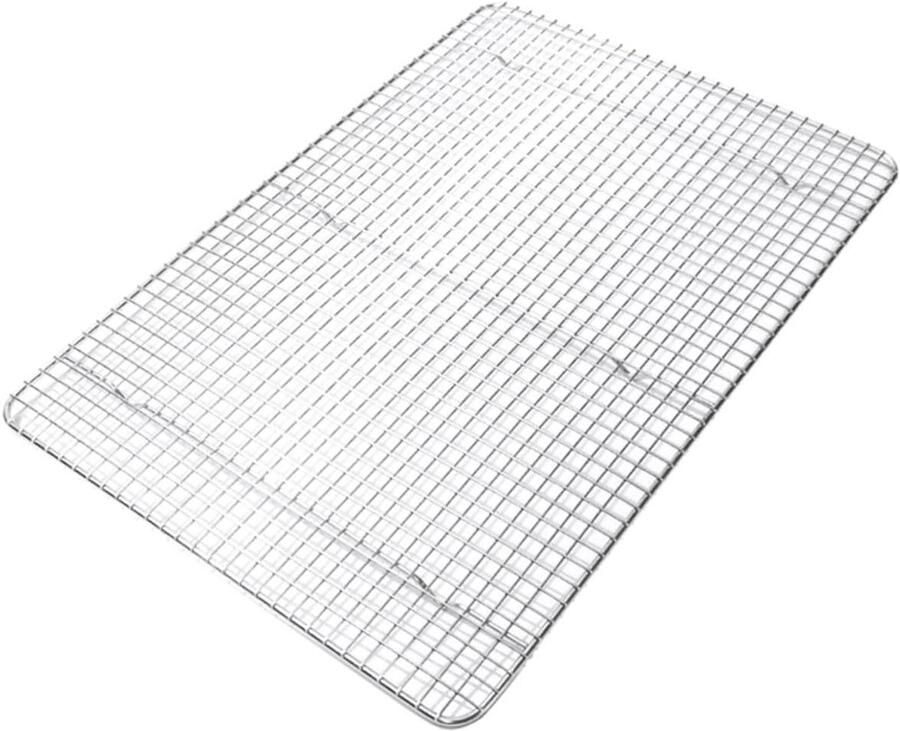 Bakplaat Rooster Ovenschaal Grill Voedsel Koelen Roestvrij Staal 42.8x30x1.5cm Zilver