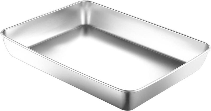 Bakplaat RVS Ovenplaat Grillplaat Bakken en Braden Roestvrij Staal 30x25cm Zilver