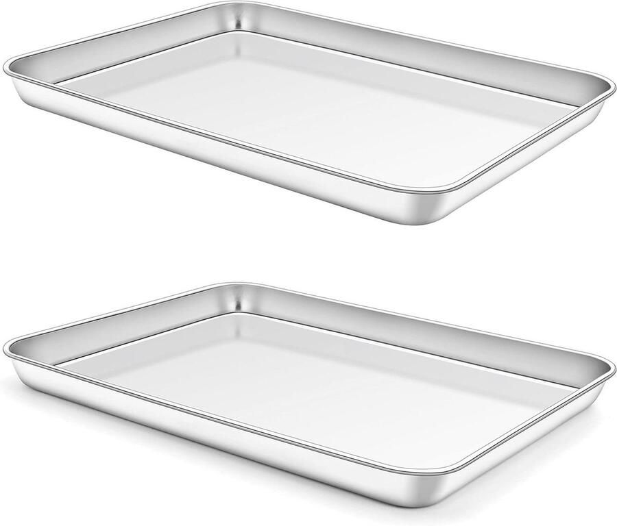 Bakplaat RVS Ovenplaat Taartplaat Bakken en Braden Voedselveilig Roestvrij Staal 265 x 205 x 25 cm