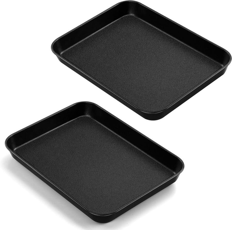 Bakplaat Set Bakplaat Ovenplaat Bakken en Roosteren Antiaanbaklaag 405 x 305 cm Zwart