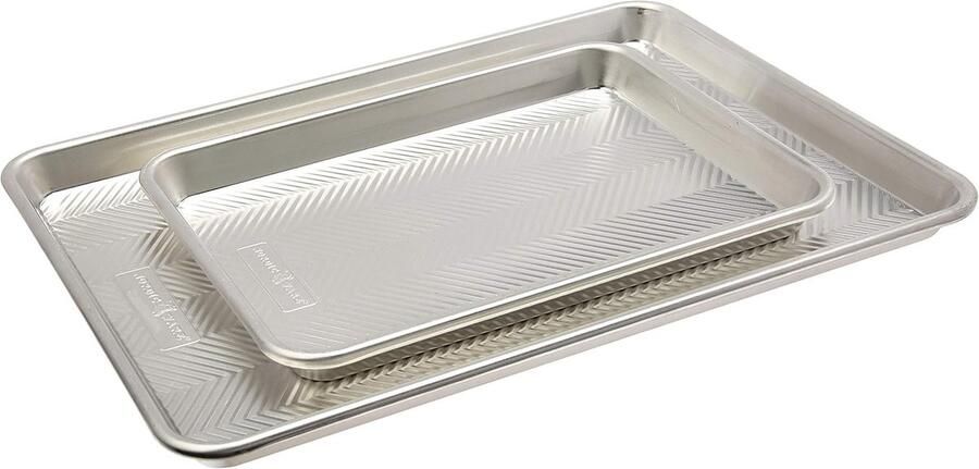 Bakplaat Set Bakplaat Rooster Bakken Thuis Ruimtebesparend Ontwerp 45 cm Aluminiumkleuren