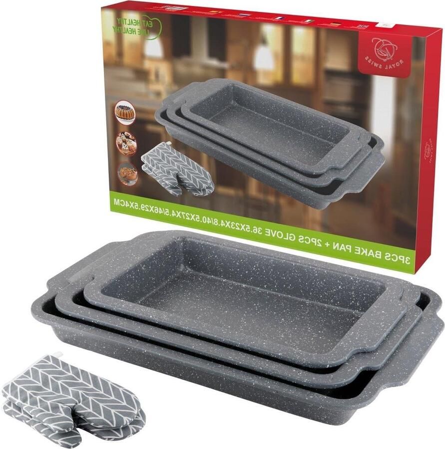 Bakplaat Set Bakplaten Oven Koekjes Bakken Antiaanbaklaag 36 40 46 cm Grijs