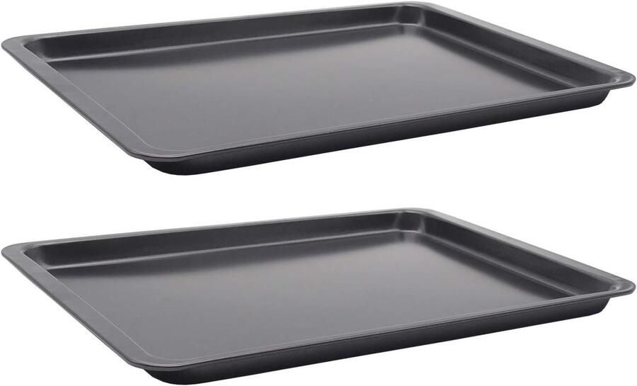 Bakplaat Set Bakvorm Oven Bakken Thuis Zware Koolstofstaal 2 stuks 36.5x25.5cm Zwart