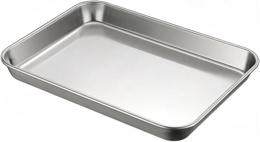 Bakplaat Set Koekjesplaat Bakvorm Bakken en Braden Vaatwasserbestendig 58 x 42 cm Zilver