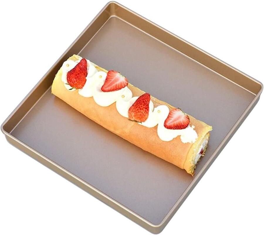 Bakplaat Set Non-stick Platen Koekjes Bakken Duurzaam Carbon Staal 30 x 30 cm Champagne Goud
