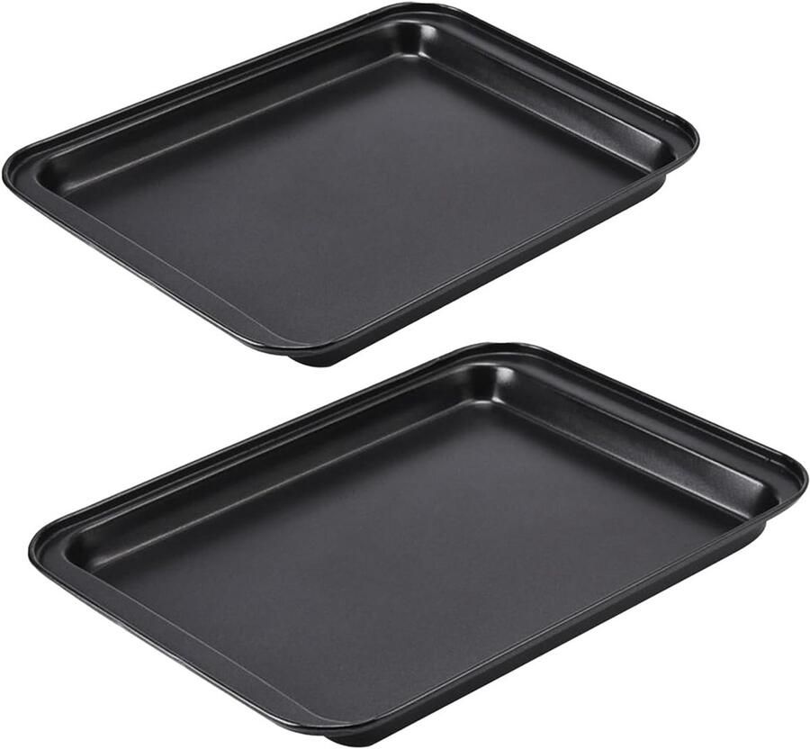 Bakplaat Set Oven Platen Bakken en Braden Koolstofstaal Materiaal Twee Maten Zwart