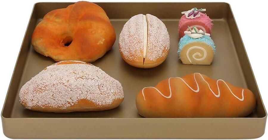 Bakplaat Set Ovenblik Bakvorm Taarten Bakken Gelijkmatige Warmte 28 x 28 x 3 cm Goud
