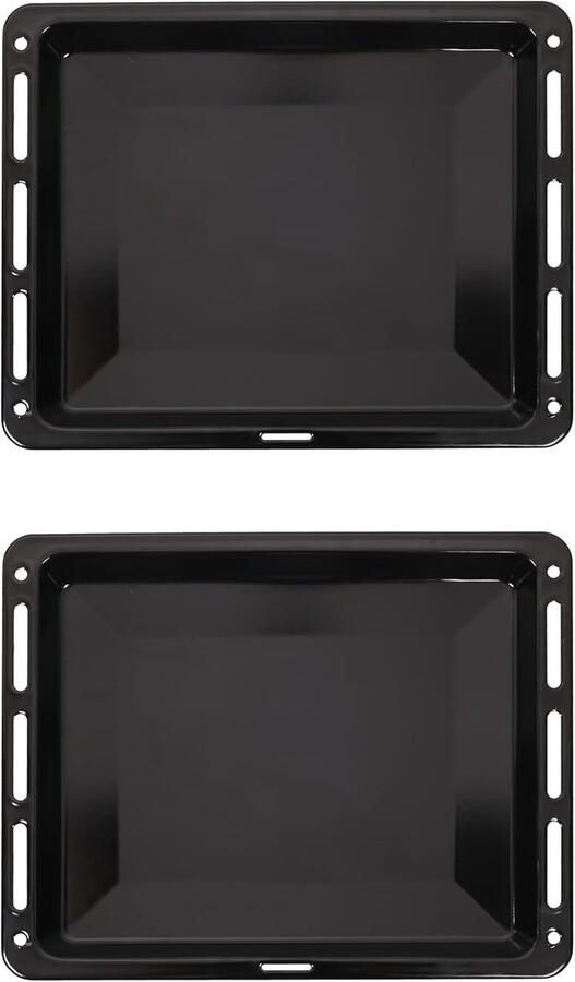 Bakplaat Set Ovenplaat Universeel Bakken Braden Krasbestendig Emaille 46x37x3 cm Zwart