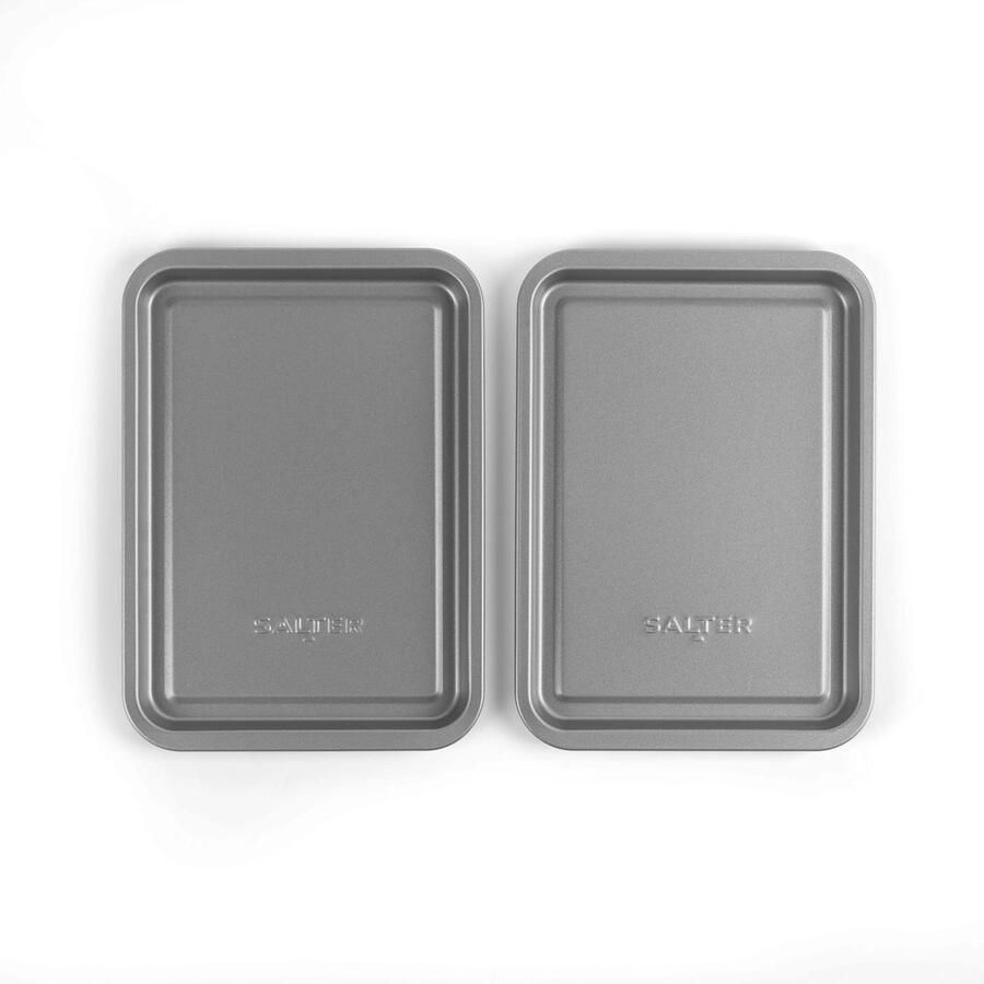 Bakplaat Set Ovenplaatjes Kleine Baksels Antiaanbaklaag 23 cm Zilverkleurig