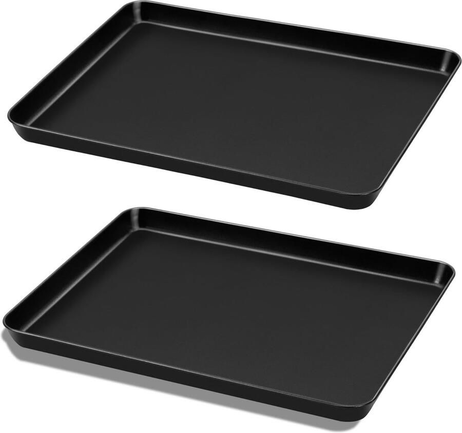 Bakplaat Set Ovenplaten Bakken en Braden Antiaanbaklaag Set van 2 Zwart