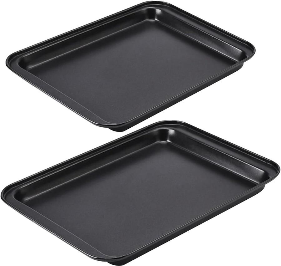 Bakplaat Set Ovenplaten Bakken Koken Antiaanbaklaag 2 Maten Zwart