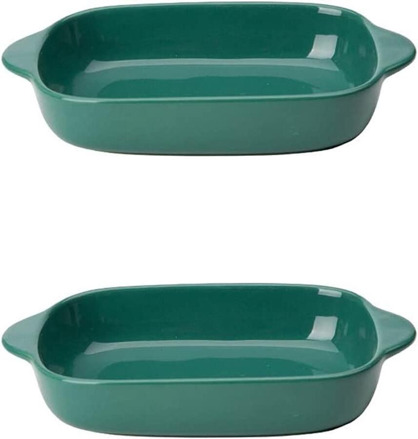 Bakplaat Set Ovenschaal Porselein Lekker Koken Set van Twee 22 cm Wit
