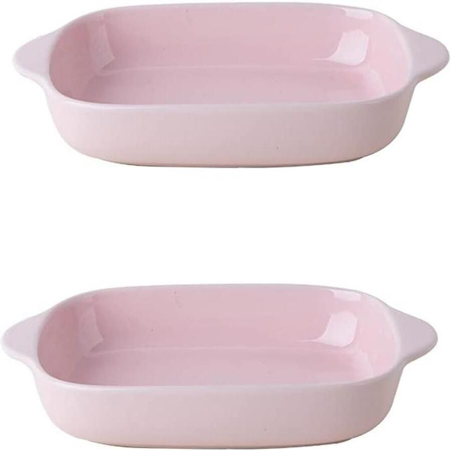 Bakplaat Set Ovenschalen Porselein Koken Bakken Set van Twee 8.8 Inch Wit