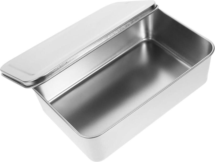 Bakplaat Set Ovenvorm Bakvorm Brood Cake Bakken Roestvrij Staal 23x15cm Zilver