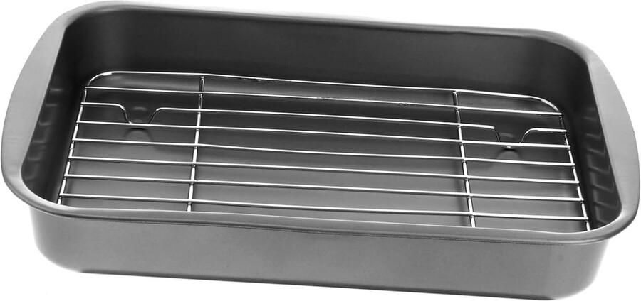 Bakplaat Set Roestvrij Staal Oven Bakken Met Koelrek 29x21.5x4.5cm