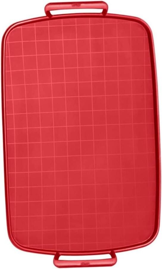 Bakplaat Siliconen Mat Oven Gebruik Met Handvatten 36x22 cm Rood