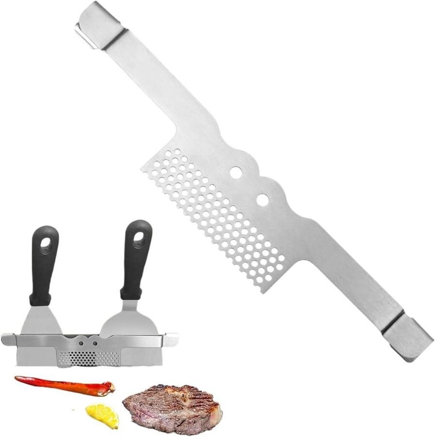 Bakplaat Spatelhouder Grill Tool Rack Barbecue Koken Roestvrij Staal 30 x 5.8 cm Zilverkleurig