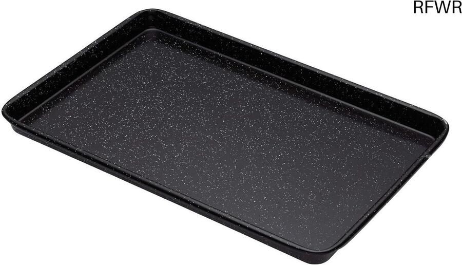 Bakplaat Staal Ovenplaat Gelijkmatig Bakken Krasbestendig Emaille 39 x 27 cm Zwart